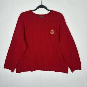 Vintage Red Ralph Lauren cable knit sweater 100# Lambswool